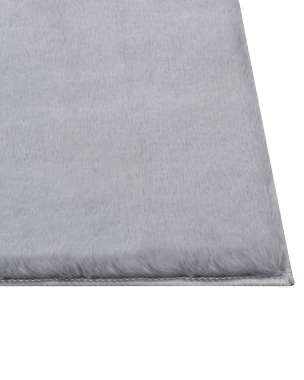 Fluffy Gulvtæppe Grå Pels 80 x 150 cm Blødt Luv Tæppe til Soveværelse Moderne Pelstæppe Tilbehør til Stuen Ryatæppe Dekoration