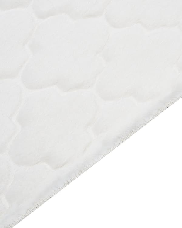 Fluffy Gulvtæppe Hvid Pels 160 x 230 cm Blødt Luv Tæppe til Soveværelse Moderne Pelstæppe Tilbehør til Stuen Ryatæppe Tæppe under Sofabord