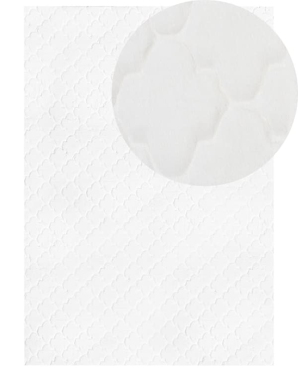 Fluffy Gulvtæppe Hvid Pels 160 x 230 cm Blødt Luv Tæppe til Soveværelse Moderne Pelstæppe Tilbehør til Stuen Ryatæppe Tæppe under Sofabord