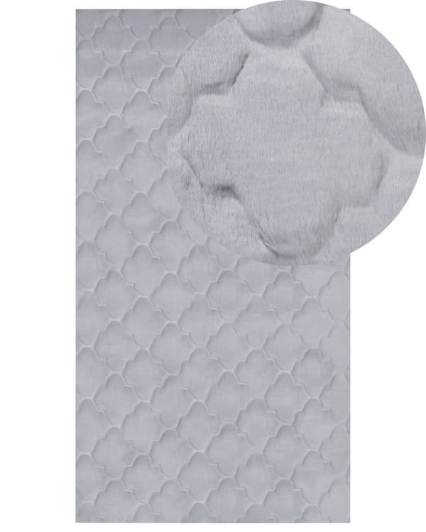 Fluffy Gulvtæppe Grå Pels 80 x 150 cm Blødt Luv Tæppe til Soveværelse Moderne Pelstæppe Tilbehør til Stuen Ryatæppe Dekoration