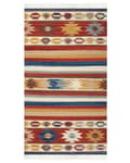 Pikkukuva 4 / 7: Matto monivärinen 80 x 150 cm villa puuvilla Kelim hapsut itämainen kuvio käsintehty boho