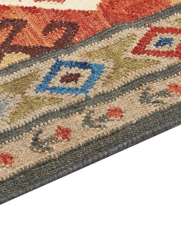 Matto monivärinen 80 x 300 cm villa Kelim itämainen kuvio hapsut käsintehty rustiikkinen