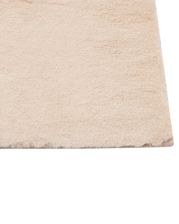 Matta Kaninpäls Fuskpäls Beige 80 x 150 cm Mjuk Shaggy Hög Lugg Vardagsrum Sovrum