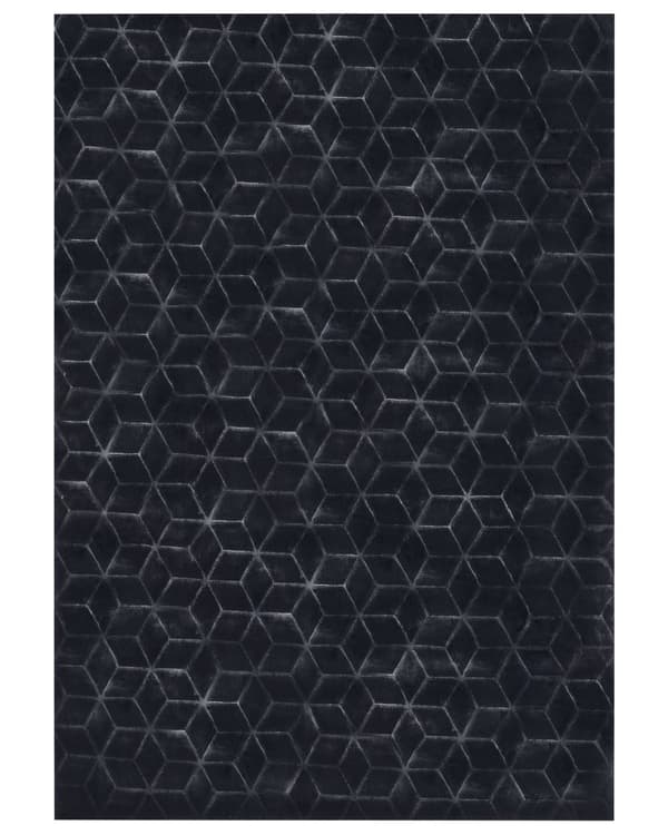 Konstpälsmatta Kanin Svart Konstgjord Polyesterpäls 160 x 230 cm Mjuk Shaggy Lång Lugg
