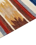Miniatyrbild 5 av 7: Kelim Matta Flerfärgad Ull 160 x 230 cm Handvävd Plattväv Orientaliskt Mönster med Tofsar Traditionell Vardagsrum Sovrum