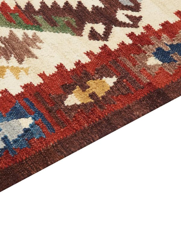Kelim Matta Flerfärgad Ull 200 x 300 cm Handvävd Plattväv Orientaliskt Mönster med Tofsar Traditionell Vardagsrum Sovrum