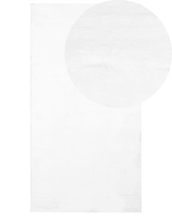 Kunstpelsteppe hvit kunstig polyesterpels 80 x 150 cm mykt, lurvet teppe med høy luv