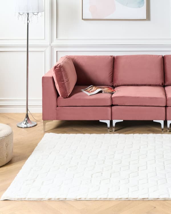 Teppe Pelsteppe Hvit Kunstig Polyster 160 x 230 cm Myk Lav luv Shaggy