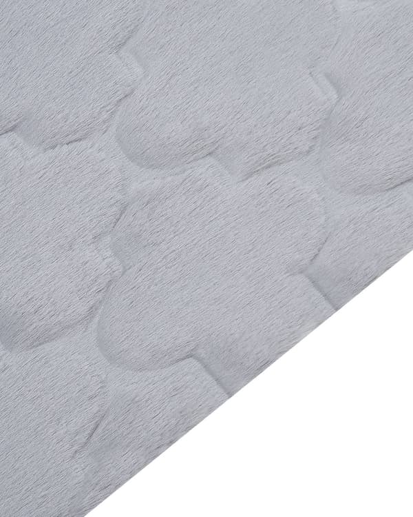 Teppe av imitert kaninpels grå kunstig polyesterpels 160 x 230 cm mykt, lurvet teppe med høy luv og spaliermønster