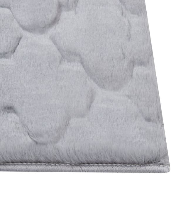 Teppe av imitert kaninpels grå kunstig polyesterpels 160 x 230 cm mykt, lurvet teppe med høy luv og spaliermønster