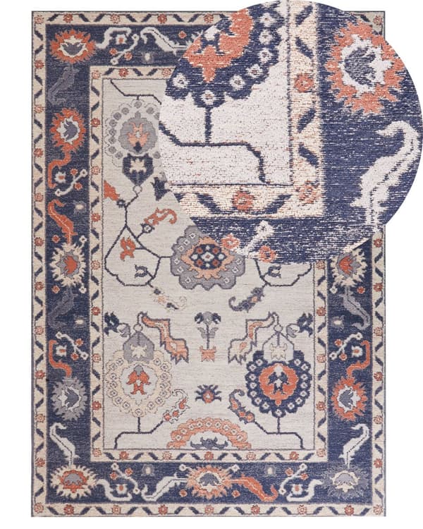 Områdetæppe Flerfarvet bomuldspolyester 160 x 230 cm Orientalsk mønster Distressed Vintage Decor