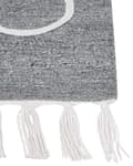 Miniatyrbilde 6 av 6: Håndvevd Teppe Grå Polyester 140 x 200 cm Rektangulært Abstrakt Mønster med Dusker Rektangulært Boho Innendørs Utendørs