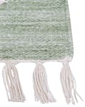 Miniatyrbilde 6 av 6: Håndvevd Teppe Lysegrønn Polyester 140 x 200 cm Rektangulært Abstrakt Mønster med Dusker Rektangulært Boho Innendørs Utendørs