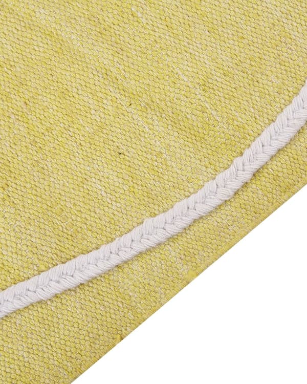 Håndvævet Tæppe Gul Polyester 140 x 200 cm Rektangel Abstrakt mønster med kvaster Rektangulært Boho Indendørs Udendørs