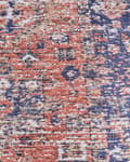 Pikkukuva 8 / 8: Matto punainen sininen 200 x 300 cm puuvilla polyesteri suorakulmio itämainen kuvio retro