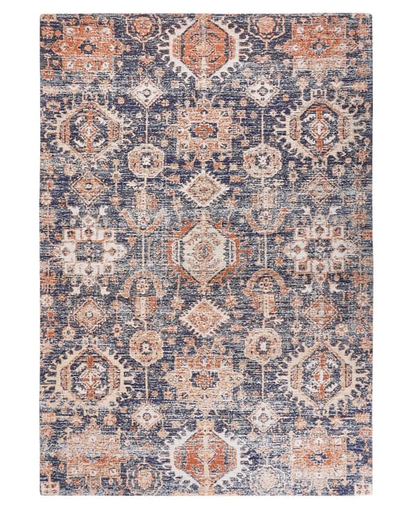 Teppe Blå Rød Bomull 140 x 200 cm Rektangulært Orientalsk mønster Boho stil Gang