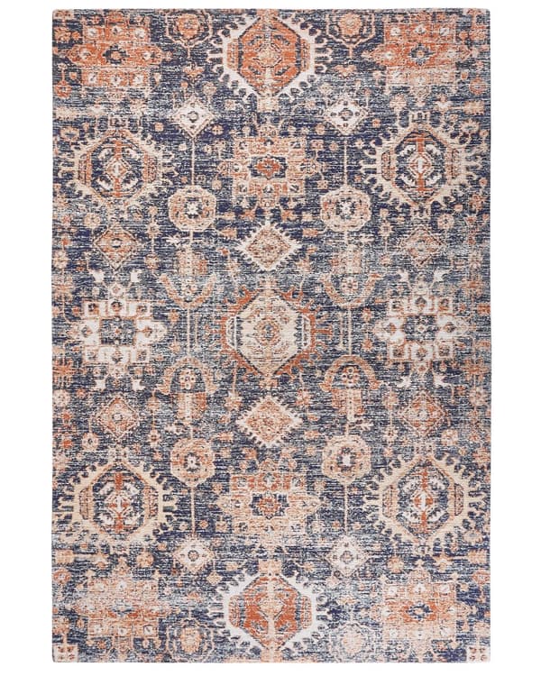 Teppe Blå Rød Bomull 200 x 300 cm Rektangulært Orientalsk mønster Boho stil Gang
