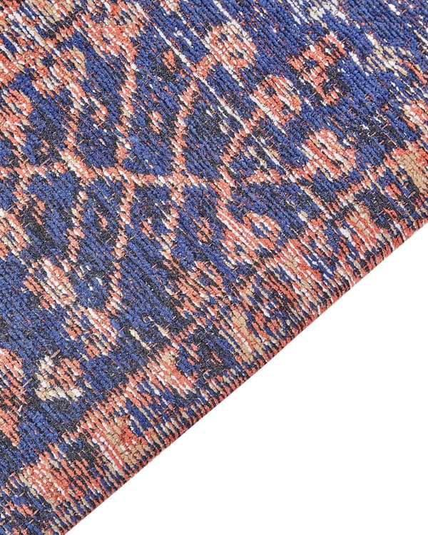 Matta Röd och Blå bomull 200 x 300 cm Rektangulär Orientalisk mönstrad Boho-stil Hall