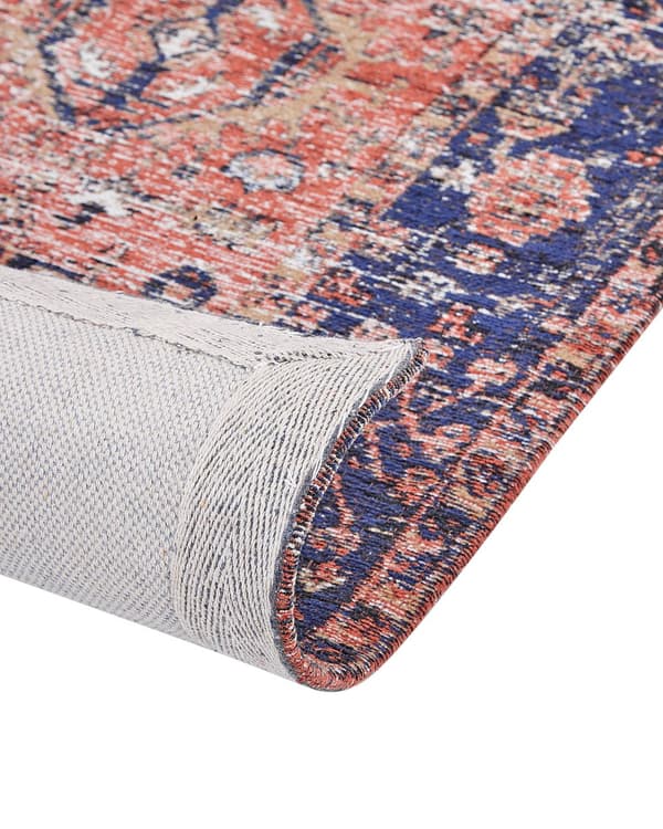Matta Röd och Blå bomull 200 x 300 cm Rektangulär Orientalisk mönstrad Boho-stil Hall
