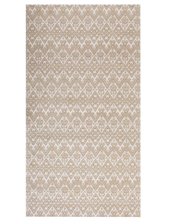 Heltäckningsmatta Beige Jute 80 x 150 cm Rektangulär med geometriskt mönster Plattvävd Boho-stil Sovrum Vardagsrum