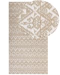 Miniatyrbild 1 av 7: Heltäckningsmatta Beige Jute 80 x 150 cm Rektangulär med geometriskt mönster Plattvävd Boho-stil Sovrum Vardagsrum