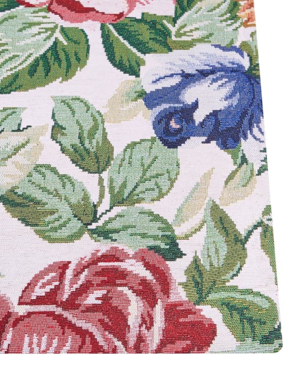 Matta Flerfärgad Bomull 200 x 300 cm Blommönster Platt väv Jacquard Vävd Vardagsrum Sovrum Traditionell Boho