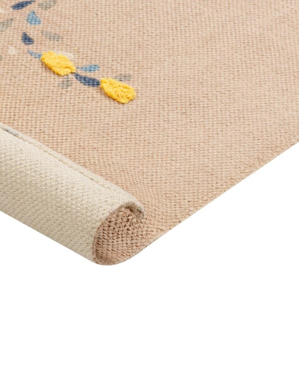Børnetæppe Beige Multifarvet Bomuld 80 x 150 cm Hvaler Tæppe Dyr Børnegulvtæppe Ting til Børneværelse Bomuldsuldstæppe til Gulv