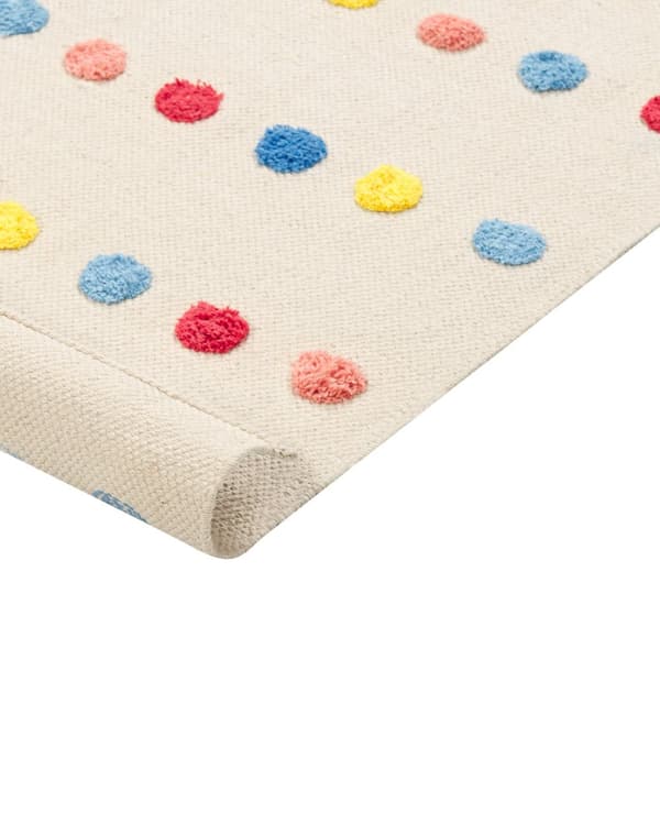 Områdesmatta Multicolour Mini Pompoms 80 x 150 cm Löpare med låg ludd för barn Lekrum