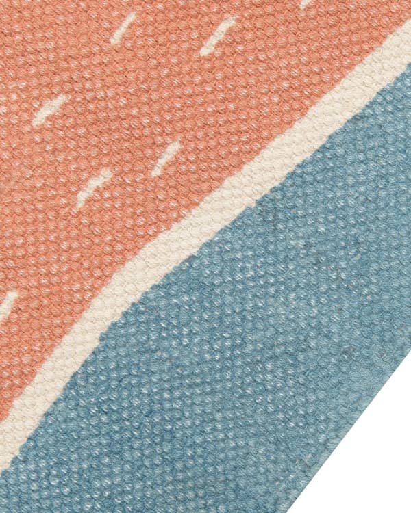 Matta Blå och Orange Tretåig Sengångare 80 x 150 cm Gångmatta med kort lugg för barn Lekrum