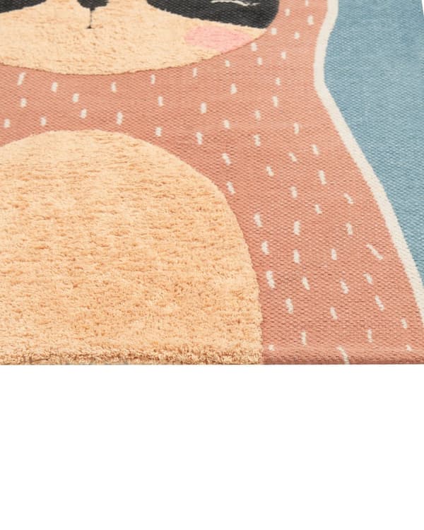 Matta Blå och Orange Tretåig Sengångare 80 x 150 cm Gångmatta med kort lugg för barn Lekrum