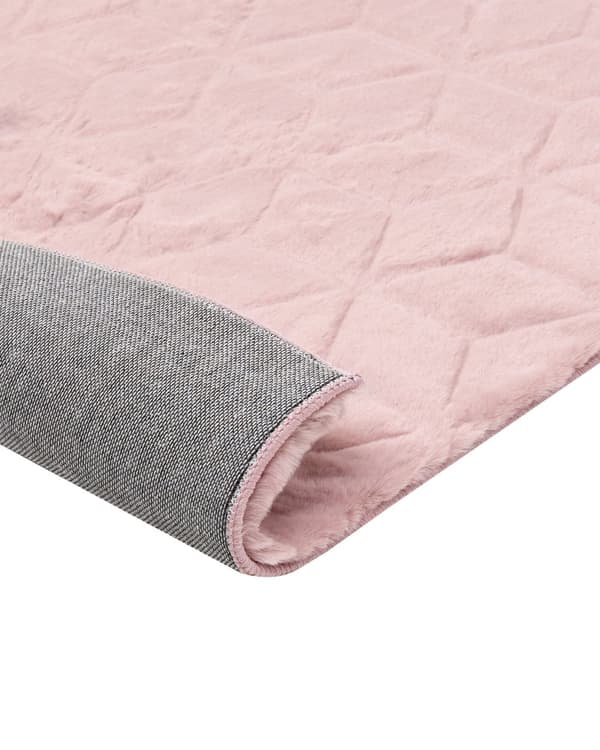 Fluffy Gulvtæppe Lyserød Pels 80 x 150 cm Blødt Luv Tæppe til Soveværelse Moderne Pelstæppe Tilbehør til Stuen Ryatæppe Dekoration