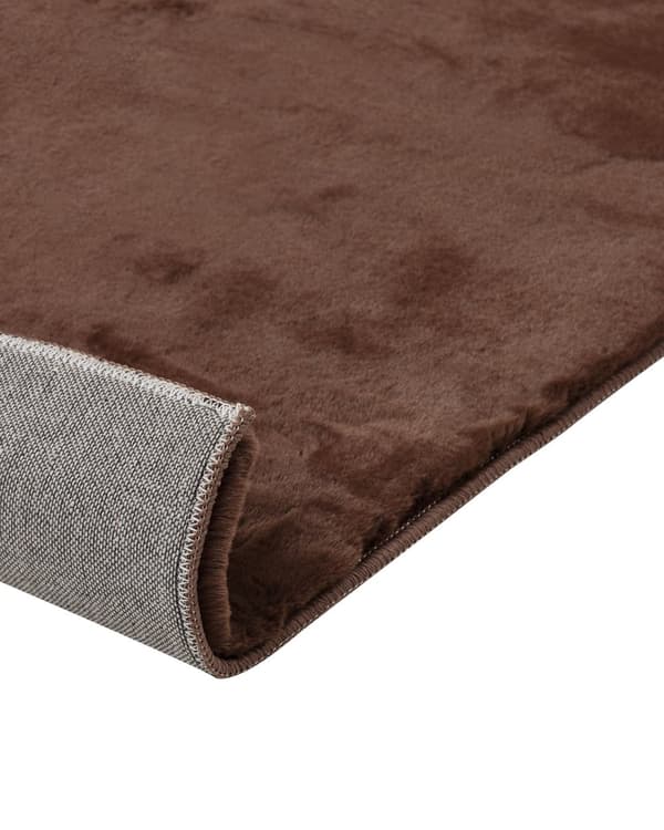 Fluffy Gulvtæppe Brun Pels 80 x 150 cm Blødt Luv Tæppe til Soveværelse Moderne Pelstæppe Tilbehør til Stuen Ryatæppe Dekoration