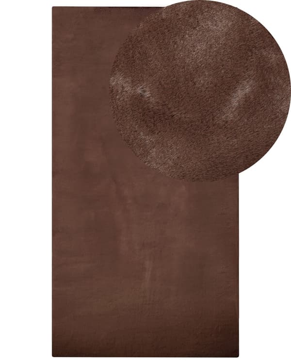 Fluffy Gulvtæppe Brun Pels 80 x 150 cm Blødt Luv Tæppe til Soveværelse Moderne Pelstæppe Tilbehør til Stuen Ryatæppe Dekoration