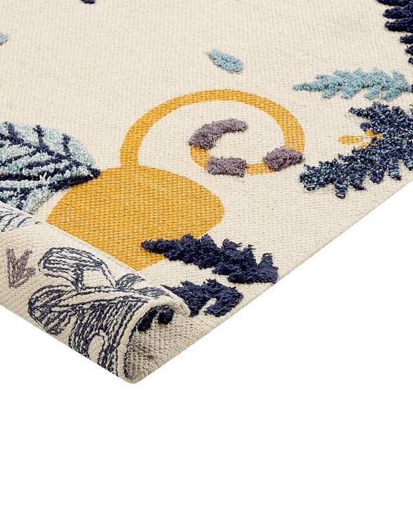 Børnetæppe Multicolour 80 x 150 cm Bomuld Dyr Naturligt Mønster Håndvævet Gulv Legemåtte