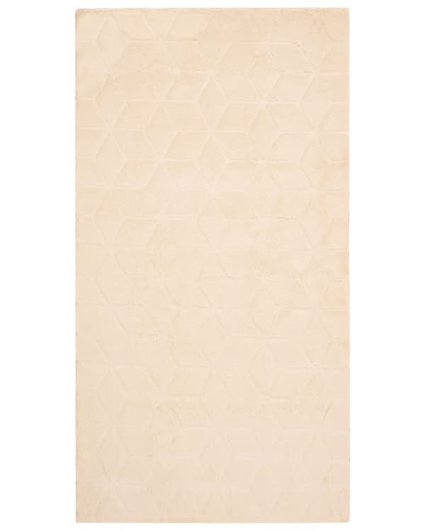 Fluffy Gulvtæppe Beige Pels 80 x 150 cm Blødt Luv Tæppe til Soveværelse Moderne Pelstæppe Tilbehør til Stuen Ryatæppe Dekoration