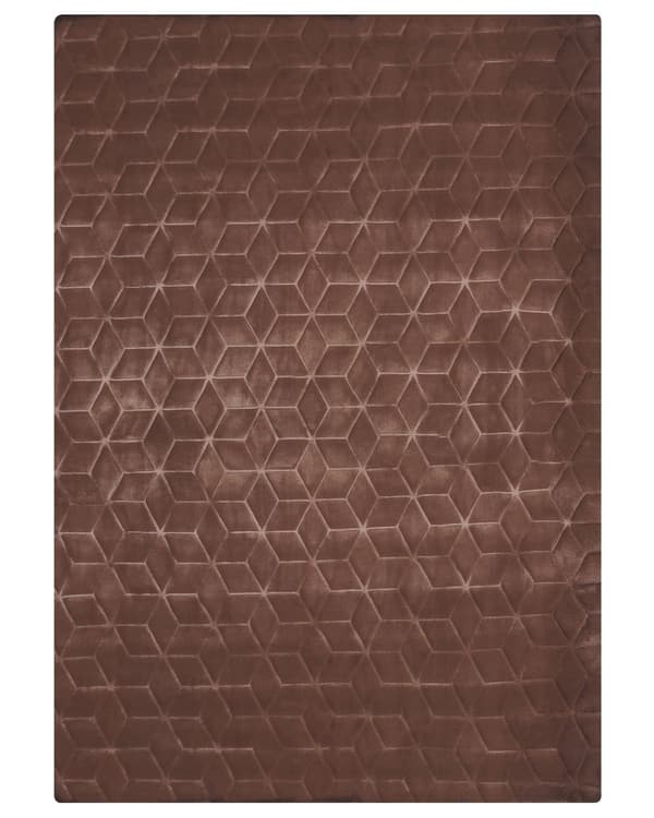 Matto ruskea 160 x 230 cm jäniksen tekoturkis pörröinen kuvioitu suorakulmio moderni