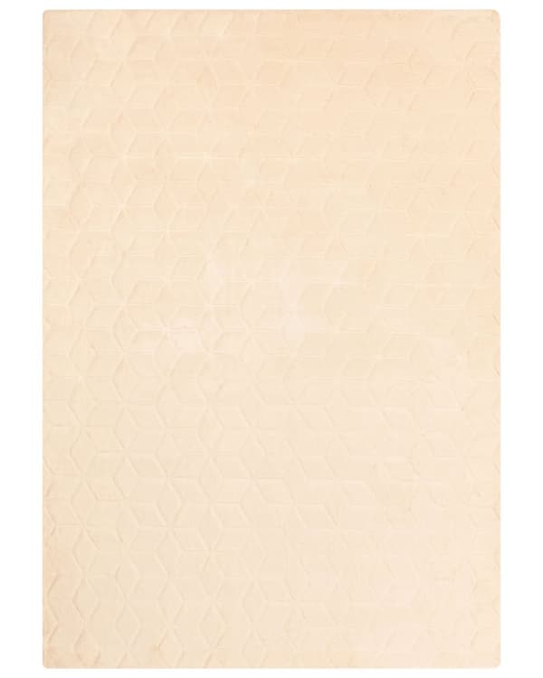 Konstpälsmatta Kanin Beige Konstgjord Polyesterpäls 160 x 230 cm Mjuk Shaggy Lång Lugg