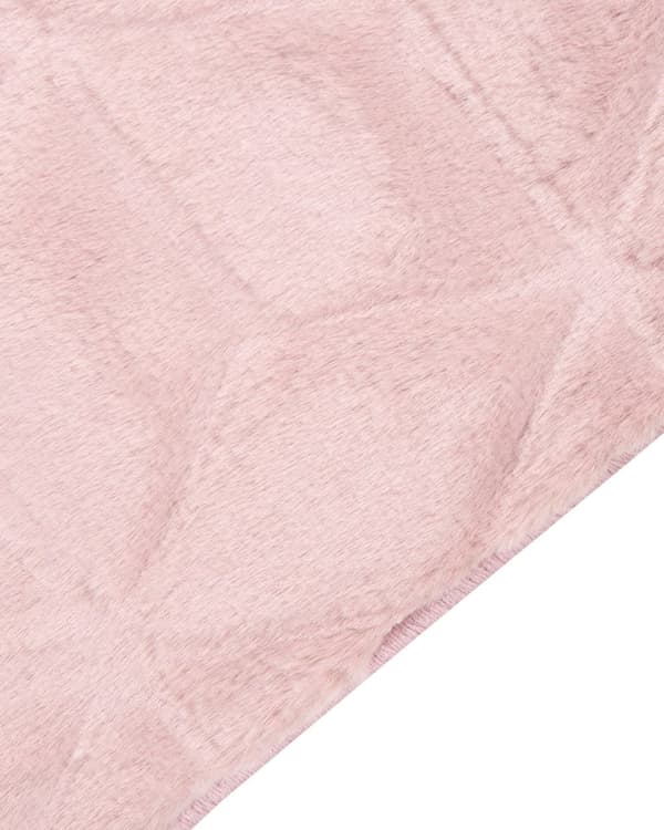 Konstpälsmatta Kanin Rosa Konstgjord Polyesterpäls 80 x 150 cm Mjuk Shaggy Lång Lugg