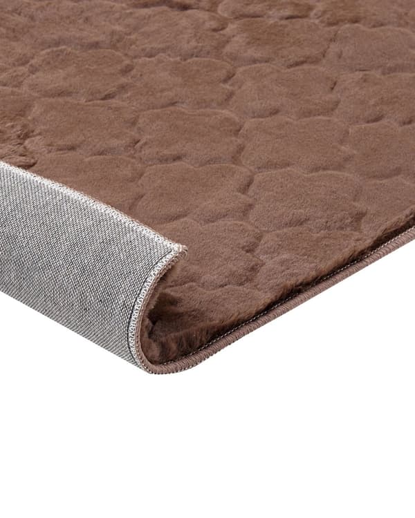 Fluffy Gulvtæppe Brun Pels 160 x 230 cm Blødt Luv Tæppe til Soveværelse Moderne Pelstæppe Tilbehør til Stuen Ryatæppe Tæppe under Sofabord