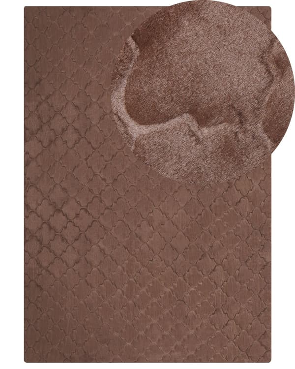 Fluffy Gulvtæppe Brun Pels 160 x 230 cm Blødt Luv Tæppe til Soveværelse Moderne Pelstæppe Tilbehør til Stuen Ryatæppe Tæppe under Sofabord