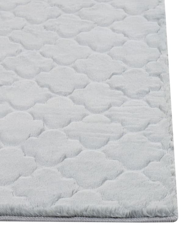 Fluffy Gulvtæppe Lysegrå Pels 80 x 150 cm Blødt Luv Tæppe til Soveværelse Moderne Pelstæppe Tilbehør til Stuen Ryatæppe Dekoration