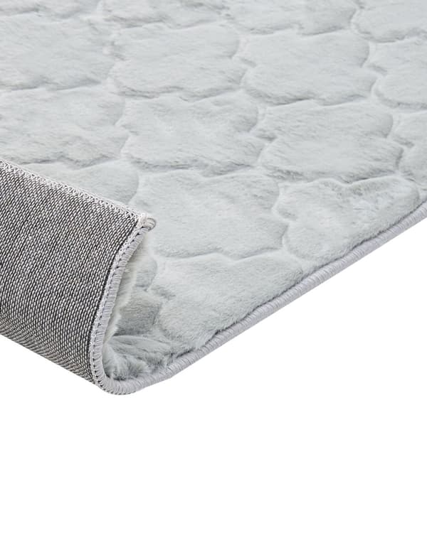 Fluffy Gulvtæppe Lysegrå Pels 80 x 150 cm Blødt Luv Tæppe til Soveværelse Moderne Pelstæppe Tilbehør til Stuen Ryatæppe Dekoration