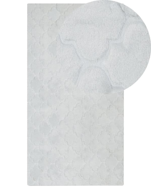 Fluffy Gulvtæppe Lysegrå Pels 80 x 150 cm Blødt Luv Tæppe til Soveværelse Moderne Pelstæppe Tilbehør til Stuen Ryatæppe Dekoration
