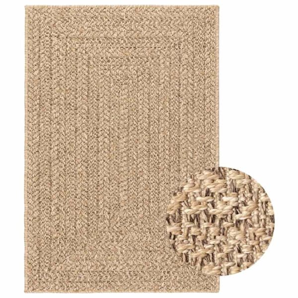 vidaXL Teppe ZIZUR 120x170 cm jute-utseende innendørs og utendørs