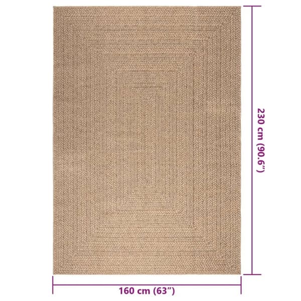 vidaXL gulvtæppe 160x230 cm jute-look indendørs og udendørs