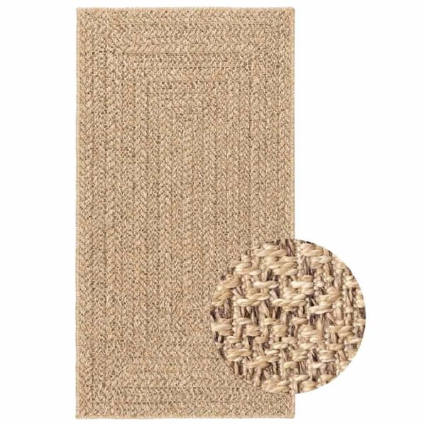 vidaXL Teppe ZIZUR 80x150 cm jute-utseende innendørs og utendørs