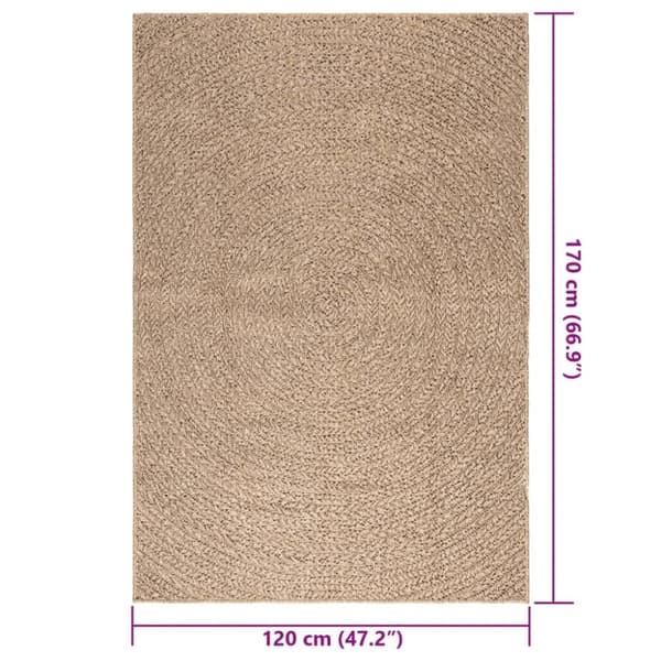 vidaXL Teppe ZIZUR 120x170 cm jute-utseende innendørs og utendørs