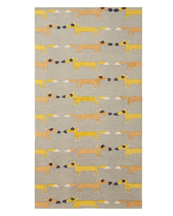 Matto harmaa 80 x 150 cm puuvilla suorakulmio kettukuvio käsintehty lastenhuone moderni