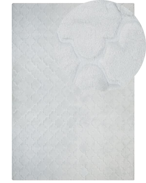 Matto vaaleanharmaa 160 x 230 cm jäniksen tekoturkis kuvioitu pörröinen suorakulmio moderni