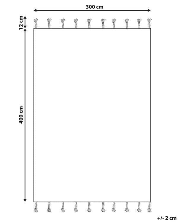 Matto monivärinen 300 x 400 cm puuvilla geometrinen kuvio hapsut suorakulmio matala nukka moderni